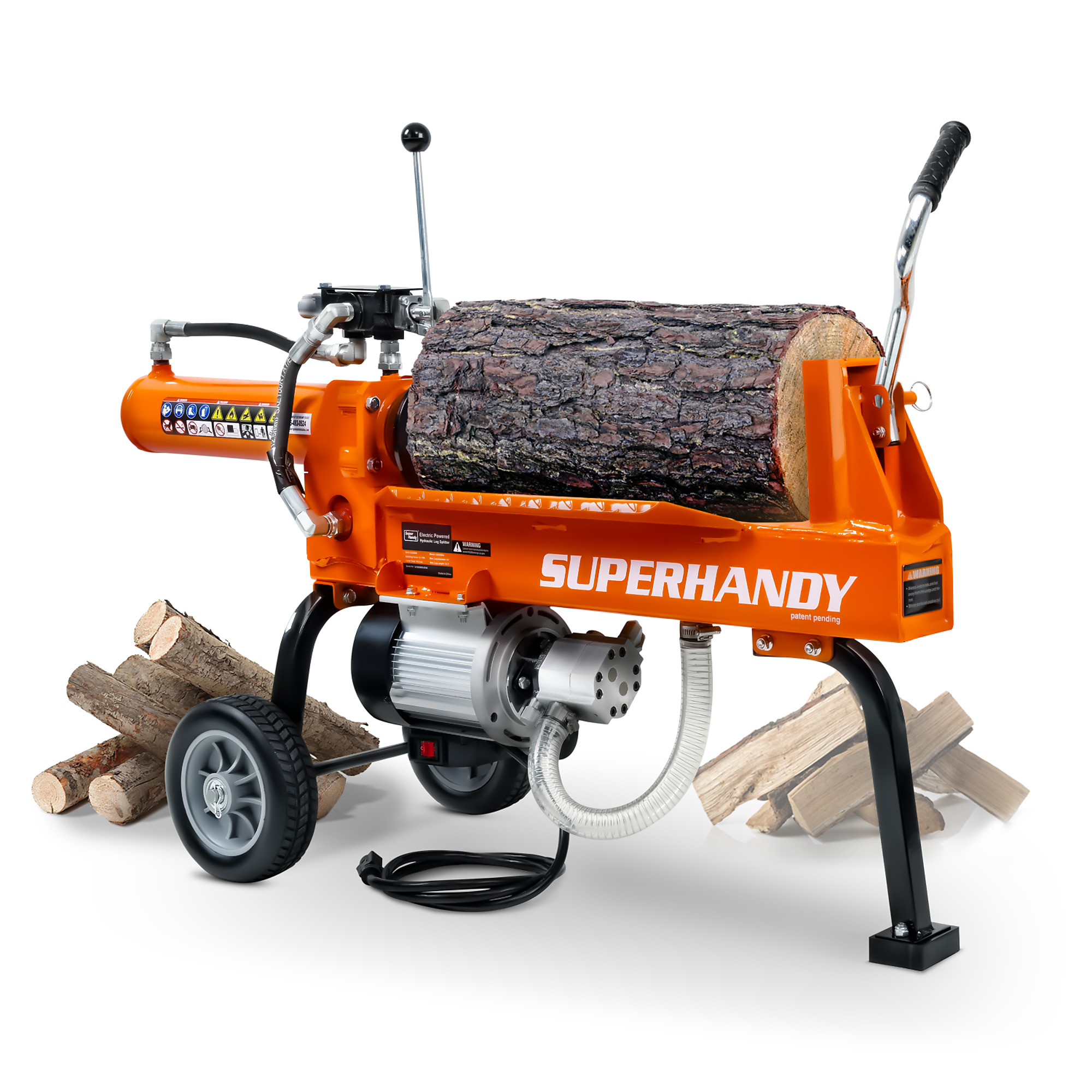 SuperHandy, 14ton Electric Log Splitter, Ram Force 14 Tons, Max. Log Diameter 14 in, Max. Log Length 20 in, Model# TRI-GUO084